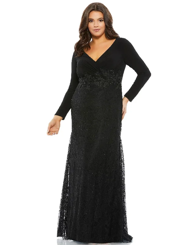 Mac Duggal 67896 Long Plus Size Formal Lace Dress Sale