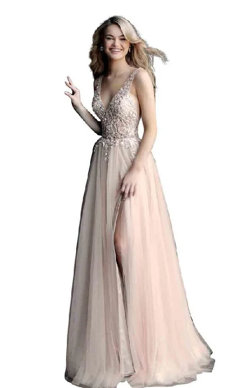 Jovani 65324 Long Sleeveless Prom Dress