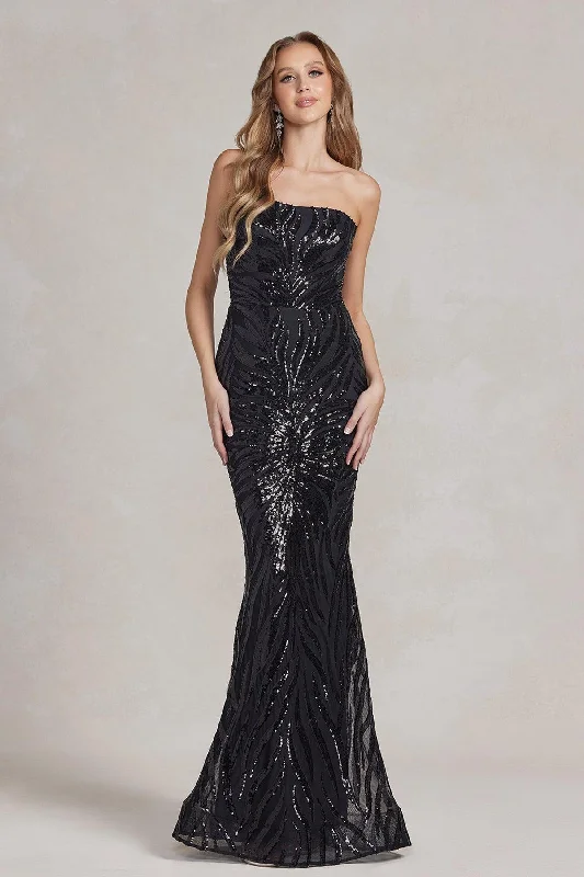 Nox Anabel R1204 Long One Shoulder Fitted Prom Dress