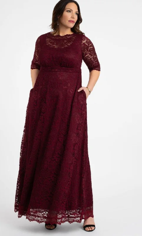 Kiyonna Long Plus Size Lace Dress Sale