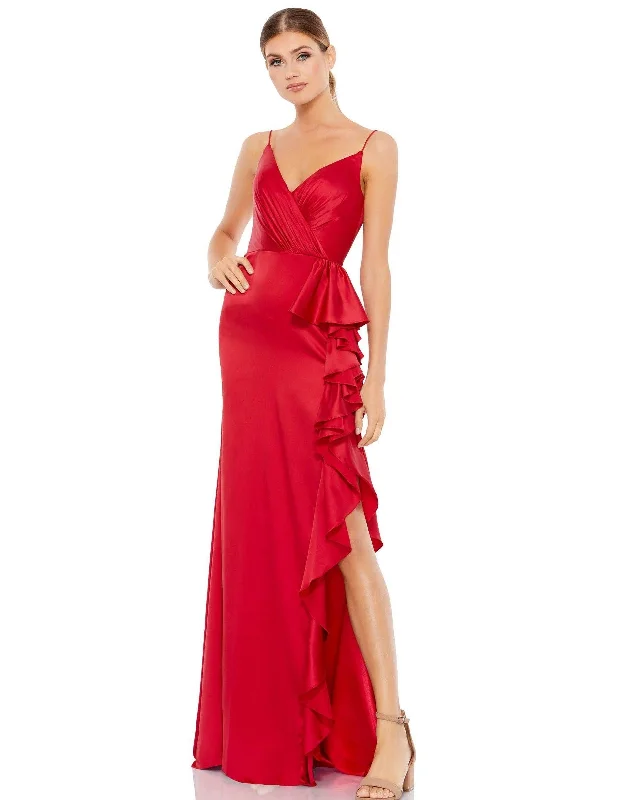 Mac Duggal Prom Long Satin Ruffled Dress Sale