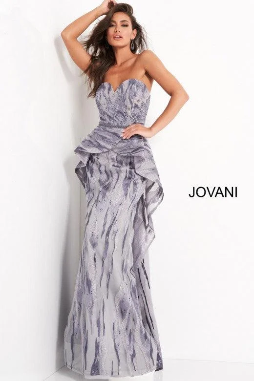 Jovani 04436 Prom Long Strapless Beaded Formal Gown