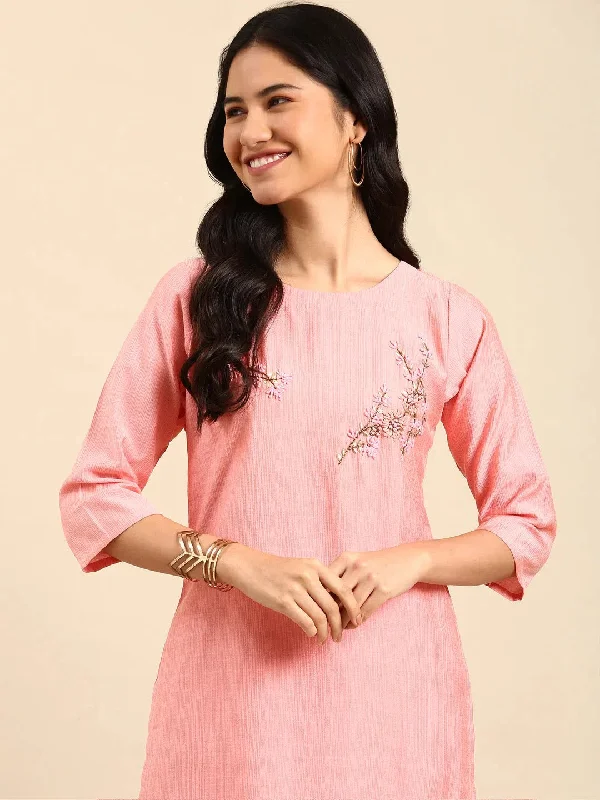 Women's Peach Solid Kurta Set-SKC-911-Peach