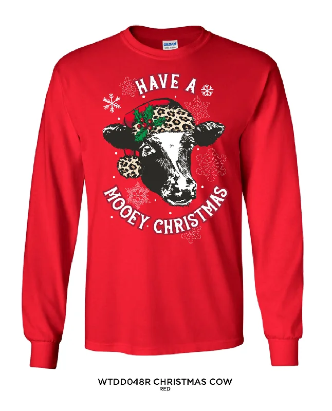 Missy Christmas Cow Long Sleeve Tee