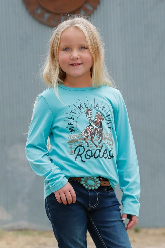 Cruel Girl Long Sleeve Turquoise Rodeo Tee