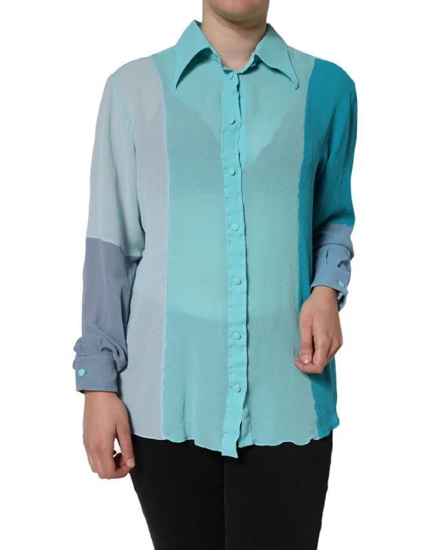 Dolce & Gabbana Multicolor Long Sleeve Button Blouse