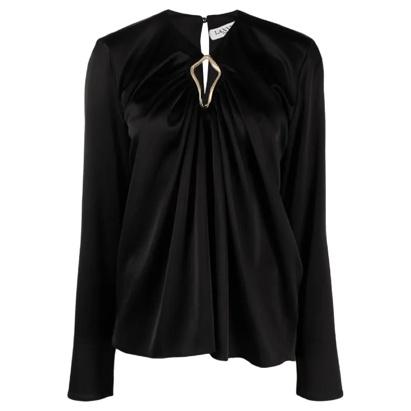 Long Sleeve Draped Blouse