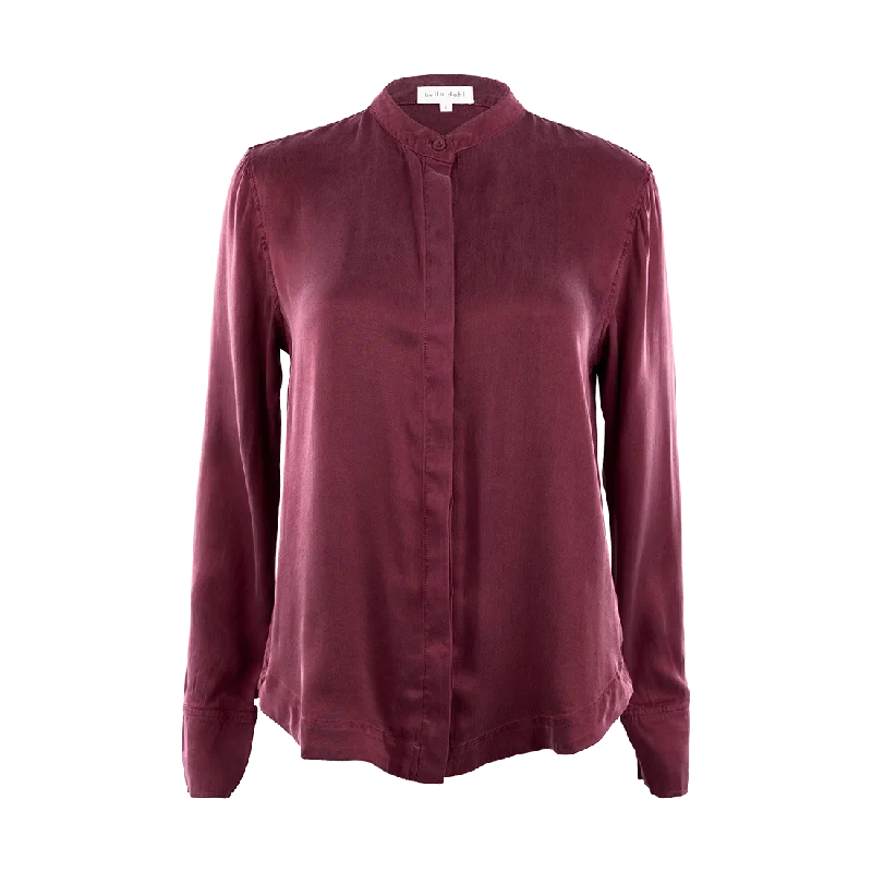 Maroon Long Sleeve Collar Button Down