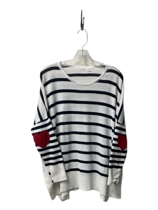 Mersea Size One Size White, Black & Red Acrylic & Viscose Long Sleeve Hearts Top