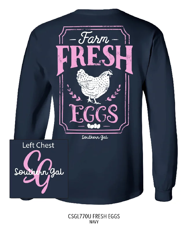 Southern Gal Women's Fresh Eggs Long Sleeve Tee