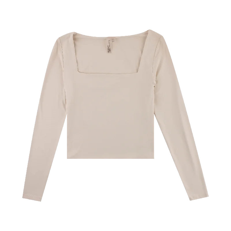 Stacy Long Sleeve Square Neck Top