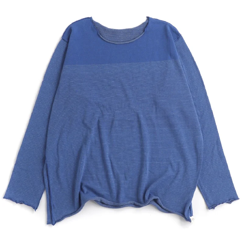 TAMAKI NIIME Cotton Long Sleeve Reversible Tee - Blue Pastels