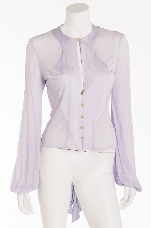 Versace - Lilac Long Sleeve Blouse - IT 40