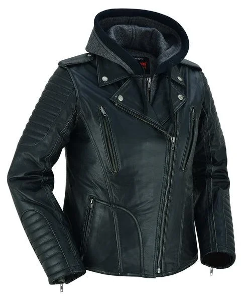 DS877 Women's M/C Jacket with Rub-Off Finish