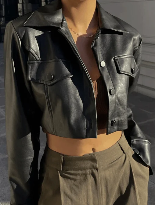 Vintage Cropped Leather Jacket