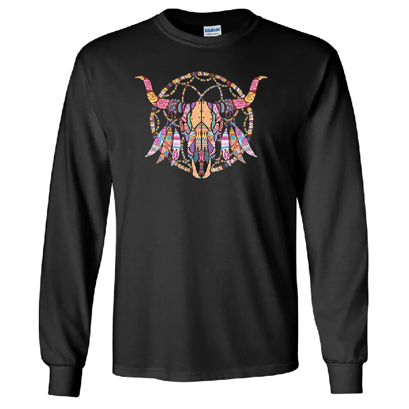 Cow Skull Mosaic Long Sleeve Shirt