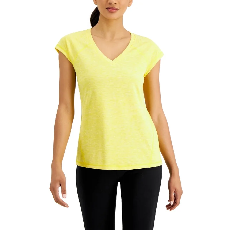 Id Ideology Women's Essentials Rapidry Heathered Performance T Shirt Yellow Size X-Small