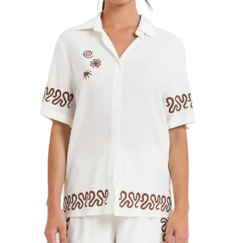 Joelene Button Up Shirt In White