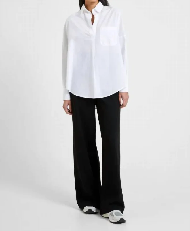 Rhodes Conscious Poplin Popover Shirt In White