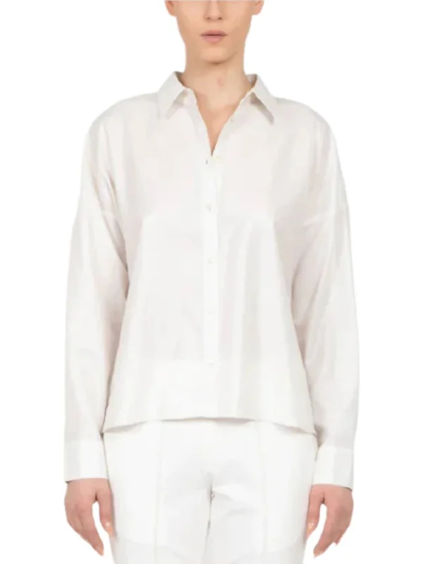 Textured Viscose Shirt In Creme