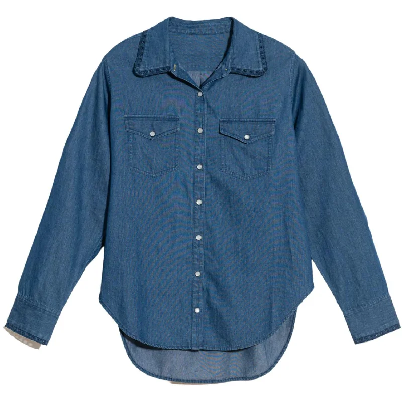 Women's Mia Shirt In Chambray Dark Denim