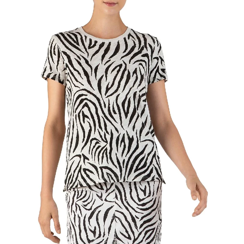 ATM Womens Cotton Zebra Print T-Shirt