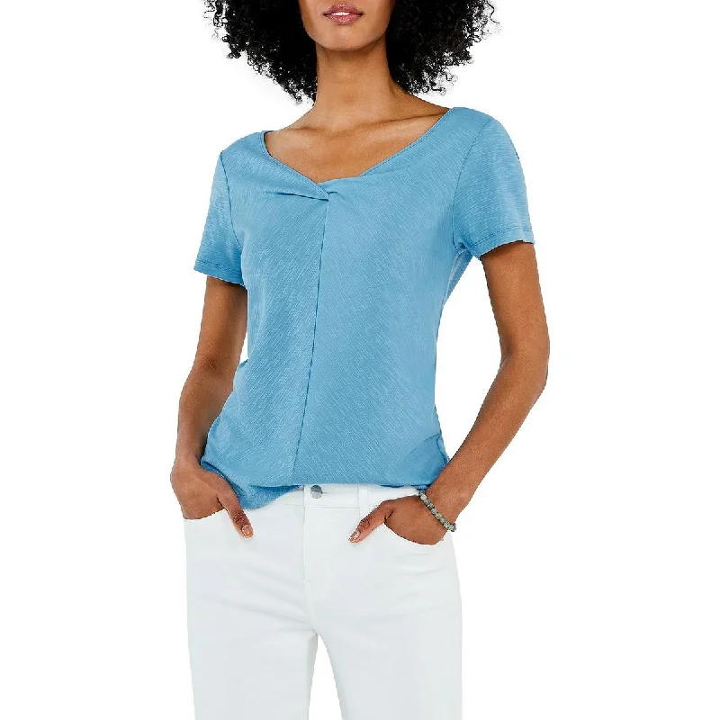 Nic + Zoe Womens Twist V-Neck T-Shirt