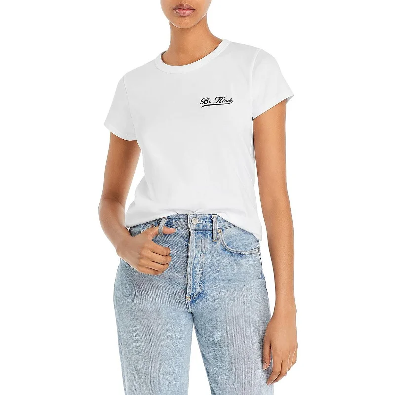 Rag & Bone Womens Retro Be Kind Embroidered Lightweight T-Shirt