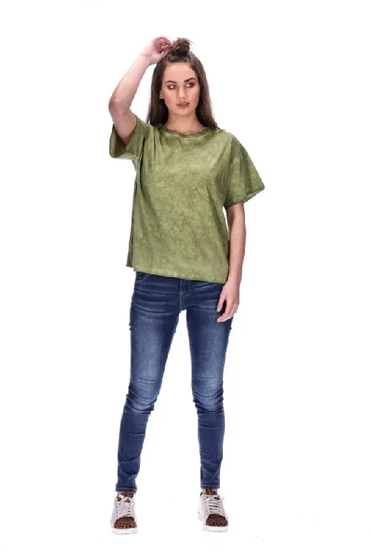 Avril T-Shirt Acid Wash Khaki