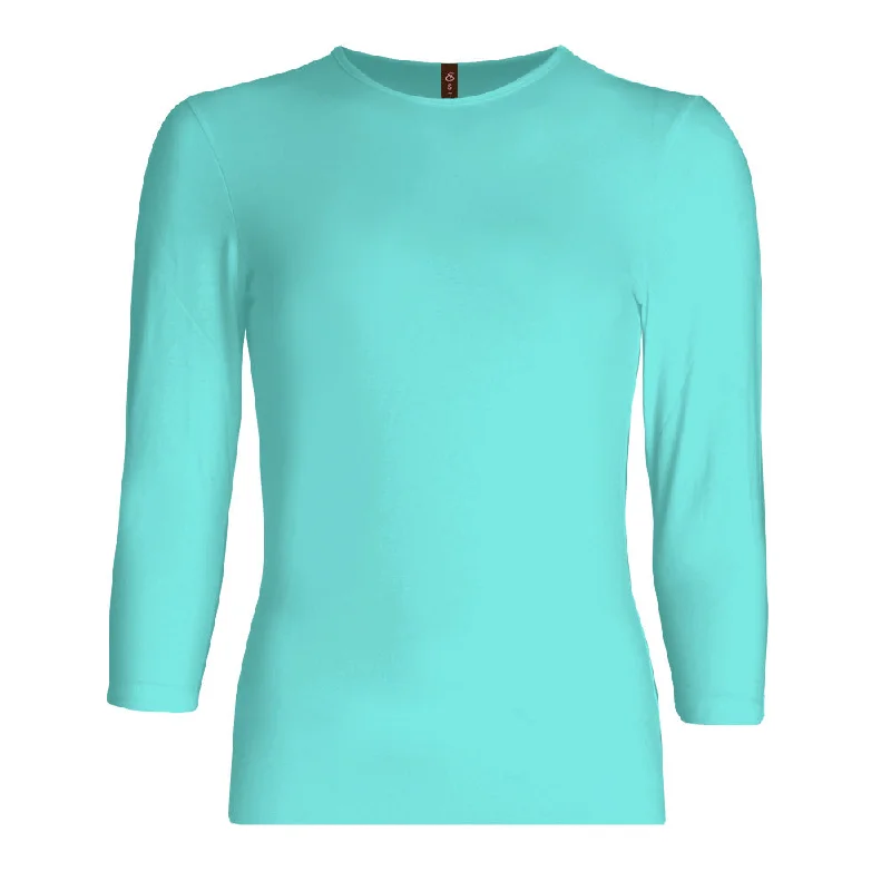 Aqua Long Sleeve Crew neck T-Shirt with Snug Fit for Girls