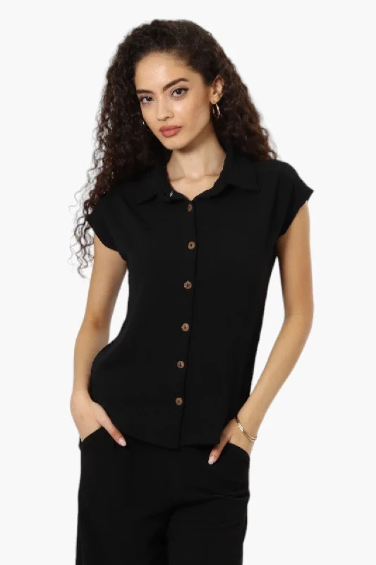 Impress Short Sleeve Button Down Shirt - Black