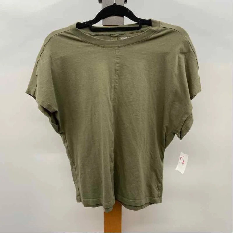 Banana Republic Women's Size L Green Solid Short Sleeve Shirt