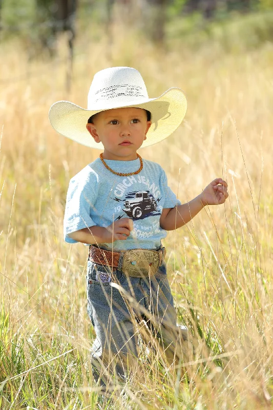 Boys Toddler Short Sleeve Cinch Light Blue Tee