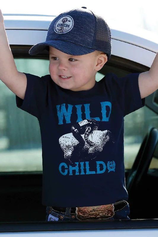 Kid's Navy Wild Child Short Sleeve Tee Shirt