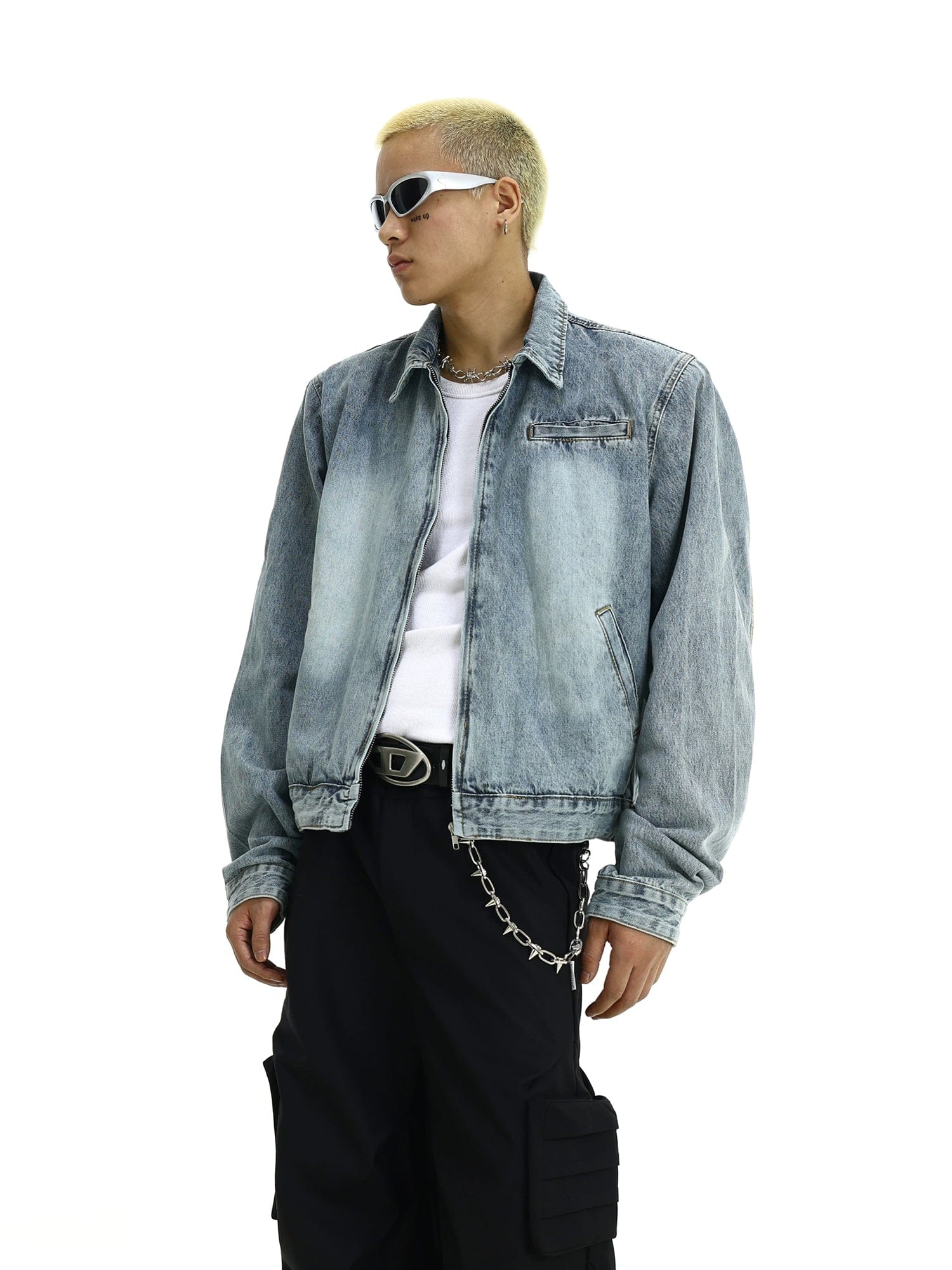 RT No. 11416 LIGHT BLUE ZIP-UP DENIM JK