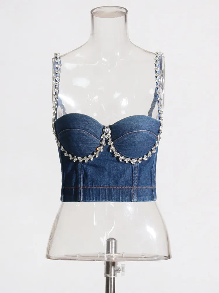 Denim Bustier Top