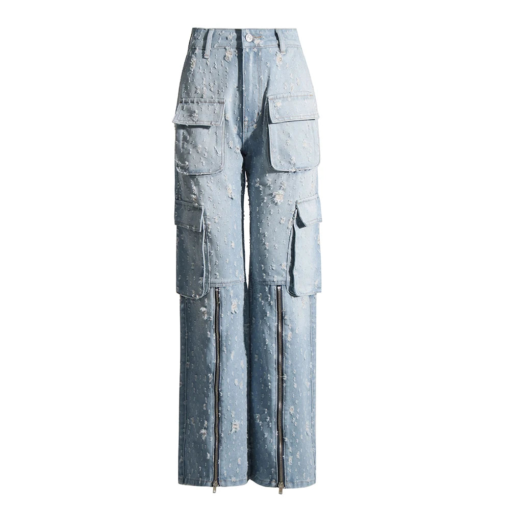 Denim Cargo Pants