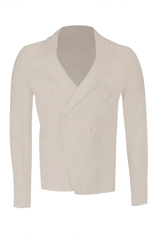 Four Button Blazer - Sand