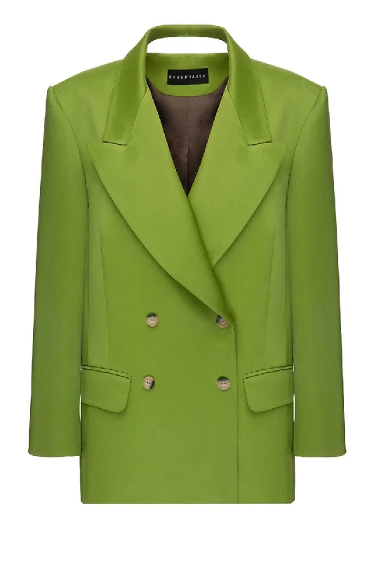 GREEN WIDE LAPEL BLAZER