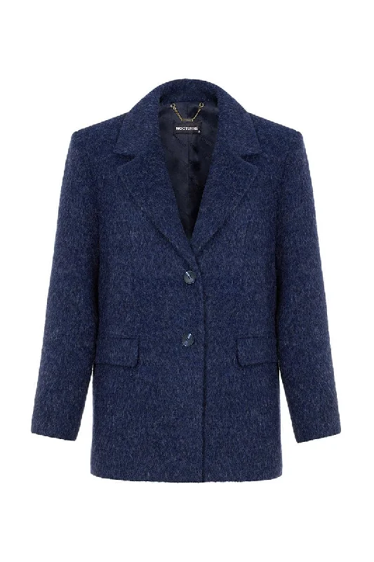 NAVY WOOL BLEND BLAZER