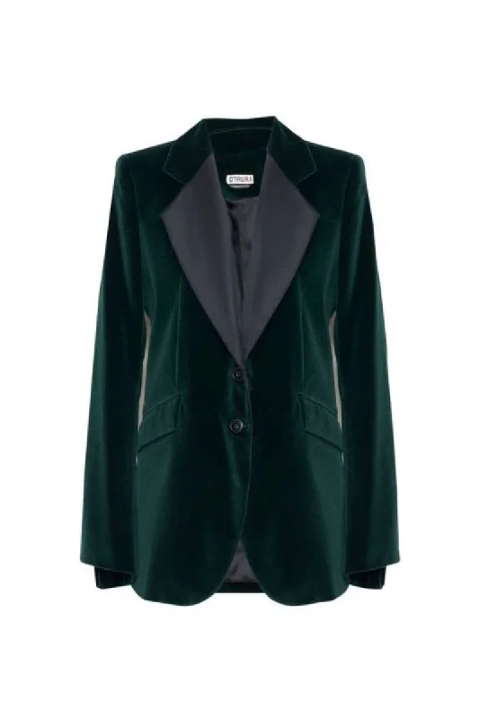 ORSEN FOREST GREEN VELVET BLAZER