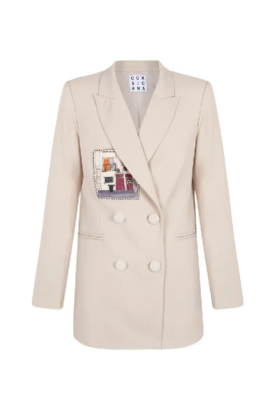 PARIS BEIGE OVER-SIZED SUIT BLAZER