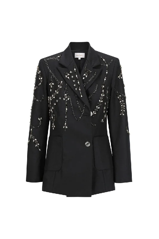 PRIYA EMBELLISHED BLAZER IN NOIR