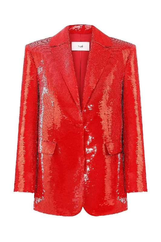 RED JADE SEQUINNED BLAZER