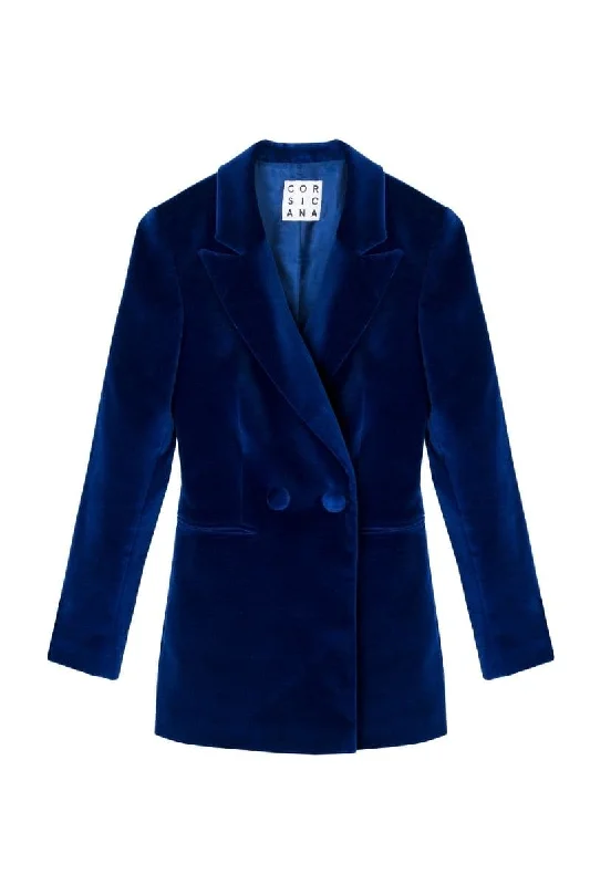 ROYAL BLUE VELVET CARYL SUIT BLAZER