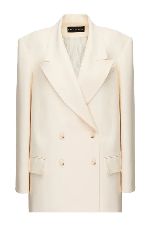 WHITE WIDE LAPEL BLAZER