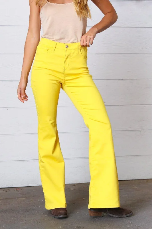 Yellow Bootcut Denim Jeans